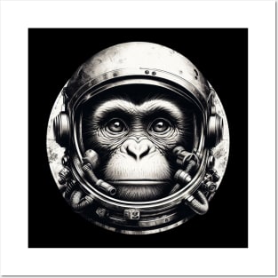 Astronaut Monkey wearing space helmet, meditate Posters and Art